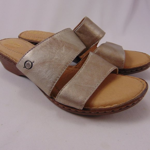 Born Shoes Born Light Gold Lamium Leather Sandals Poshmark